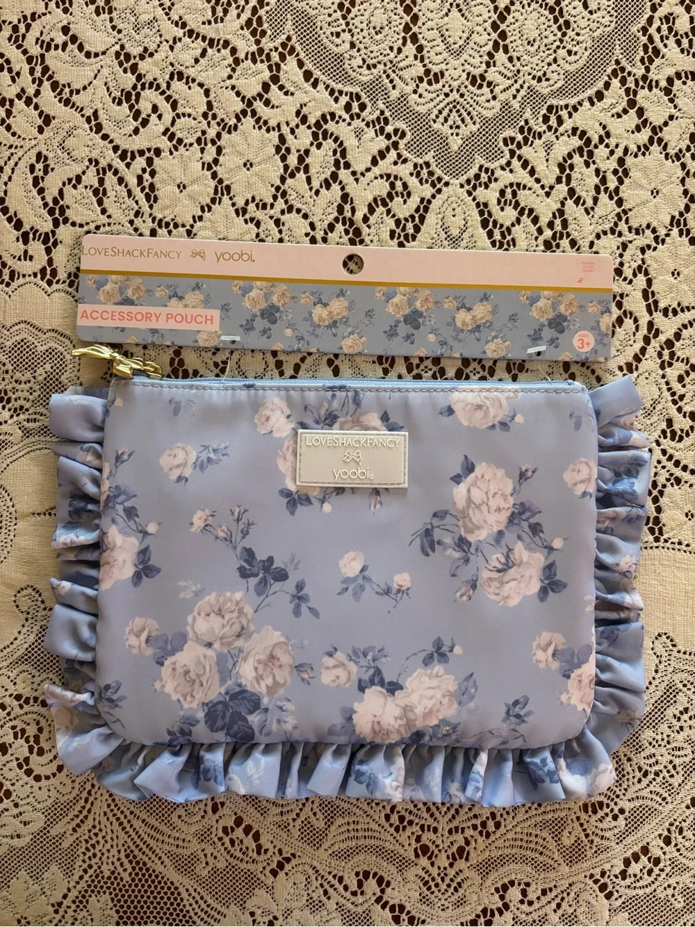 NWT loveshackfancy x yoobi floral pouch